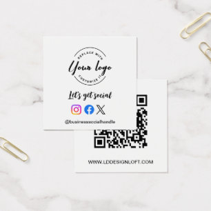Let's Get Social Media QR code website Custom logo
