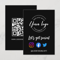 Let's Get Social Media QR code website Custom logo