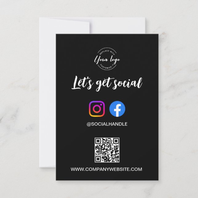 Let's Get Social Media website Custom logo QR code Invitation (Front)