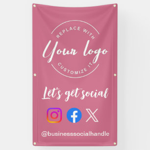 Let's Get Social Media website Custom pink Banner