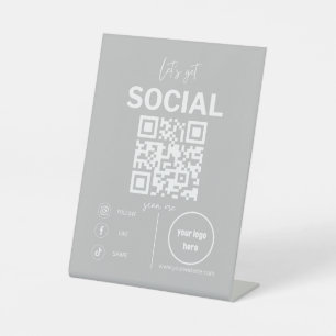 Lets Get Social QR Code Sign 