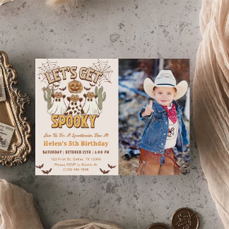 Let's Get Spooky 5th Birthday Western Party Photo Invitation