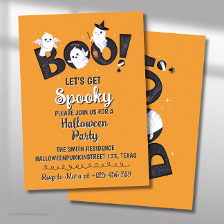 Let's Get Spooky Adorable Halloween Party Invitation