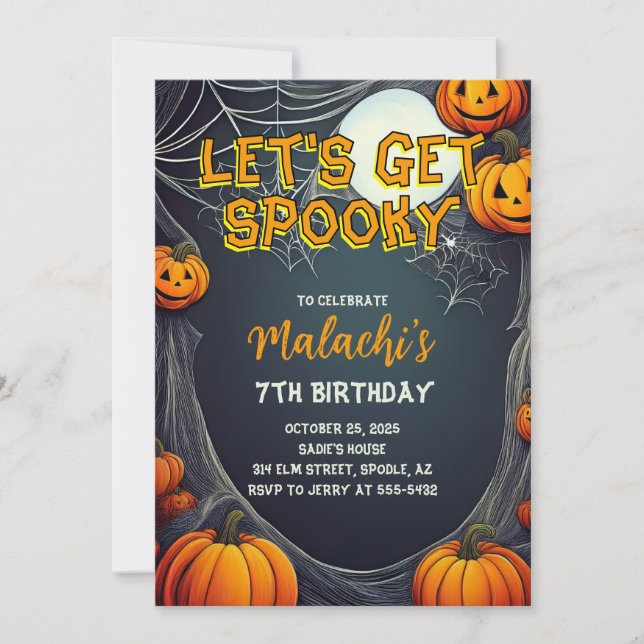 Let's Get Spooky Birthday Invitation (Front)
