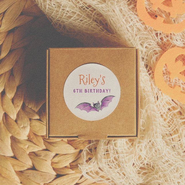 Let's Get Spooky Cute Halloween Birthday Favour Classic Round Sticker (Creator Uploaded)