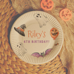 Let's Get Spooky Cute Halloween Birthday Party Paper Plate