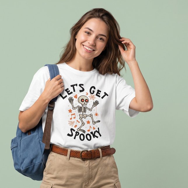 Let's Get Spooky Dancing Skeleton Halloween T-Shirt (Creator Uploaded)