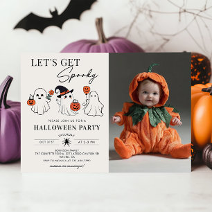 Lets Get Spooky Ghost Halloween Party Photo Invitation