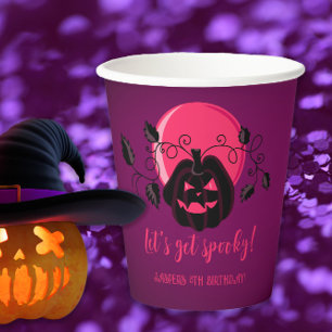 Let's Get Spooky Halloween Any Age Birthday Party Paper Cups