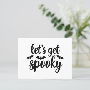 Lets Get Spooky Halloween Bats Graphic Design Postcard