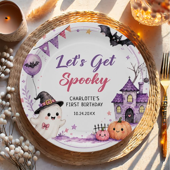 Let's Get Spooky Halloween Birthday Paper Plate (Creator Uploaded)