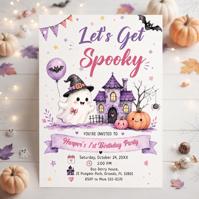 Let's Get Spooky Halloween Birthday Party Invitation (Creator Uploaded)