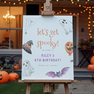 Let's Get Spooky Halloween Birthday Welcome Sign