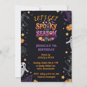 Let's Get Spooky Halloween Party Birthday Invitati Invitation
