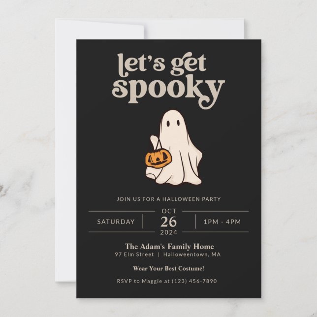Let's Get Spooky Halloween Party Invitation (Front)