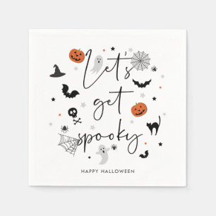 Let's get spooky Halloween Party white Napkin
