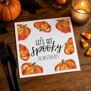 Let's get Spooky Halloween Pumpkin Napkin
