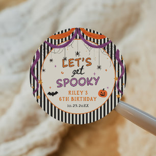 Lets Get Spooky Kids Halloween Birthday Party Classic Round Sticker