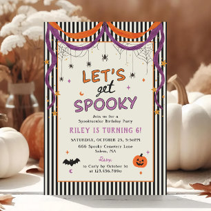 Lets Get Spooky Kids Halloween Birthday Party Invitation