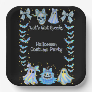 Lets Get Spooky Kids Halloween Folded Invitation Paper Plate