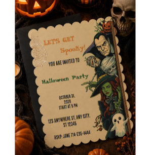 Let's Get Spooky Party Halloween Invitation