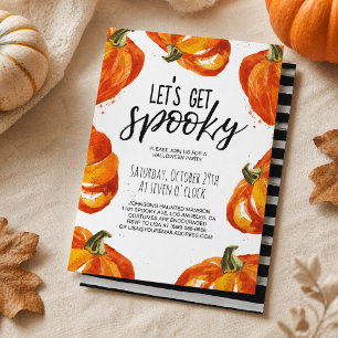 Let's get Spooky Pumpkin Halloween Party Invitation