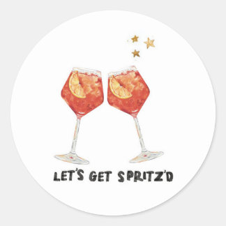 Let's Get Spritz'd Napkins Classic Round Sticker