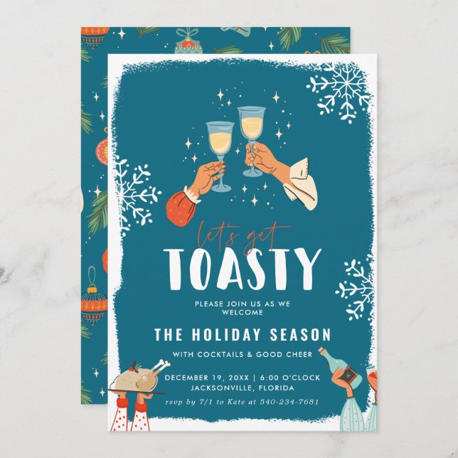 Let's Get Toasty | Holiday Party Invitation (Front/Back)