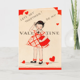 Let's Get Together! Be My Valentine Vintage Card