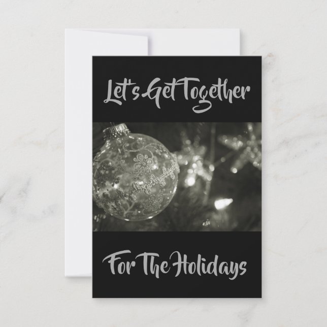 "LET'S GET TOGETHER" BEAUTIFUL SILVERY INVITATION (Front)