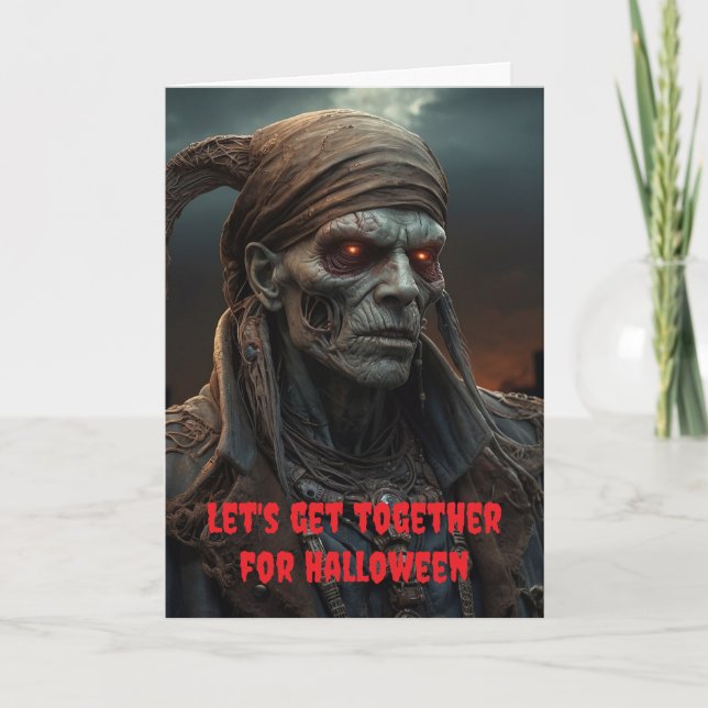 Let's get together for Halloween. Card (Front)