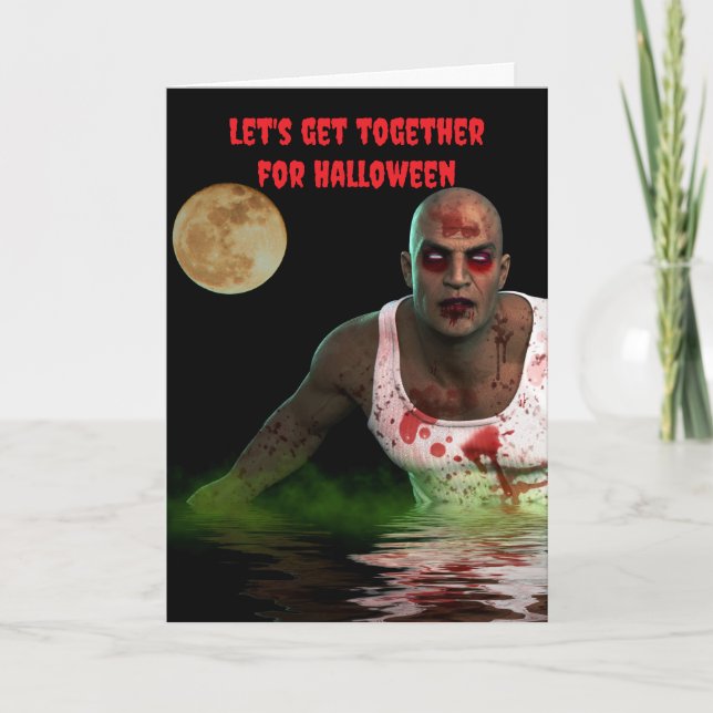Let's get together for Halloween. Card (Front)