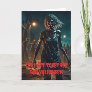 Let's get together for Halloween. Card