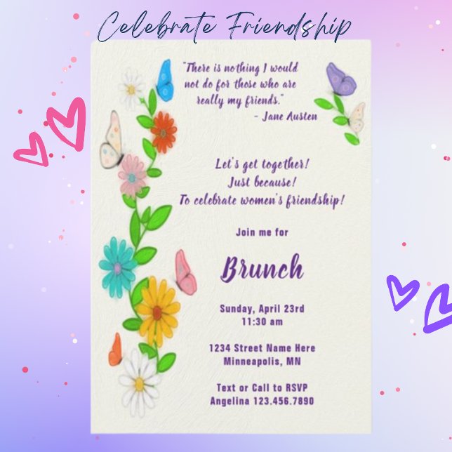 Let's Get Together To Celebrate Women's Friendship Invitation (Creator Uploaded)