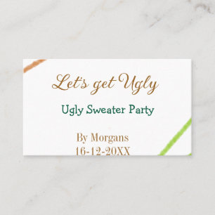 Let's get ugly Christmas ugly sweater Partyorange Business Card
