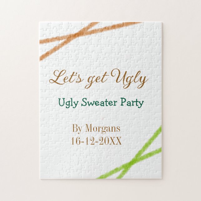 Let's get ugly Christmas ugly sweater Partyorange  Jigsaw Puzzle (Vertical)