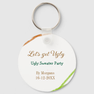 Let's get ugly Christmas ugly sweater Partyorange Key Ring