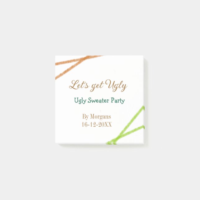 Let's get ugly Christmas ugly sweater Partyorange  Post-it Notes (Front)