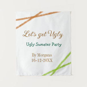 Let's get ugly Christmas ugly sweater Partyorange  Tapestry