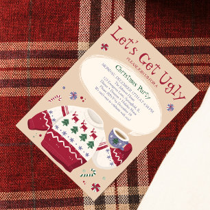 Let's Get Ugly Sweater christmas Party Fun Holiday Invitation