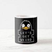 Lets Get Weird Penguin Funny Quirky Humor Quote