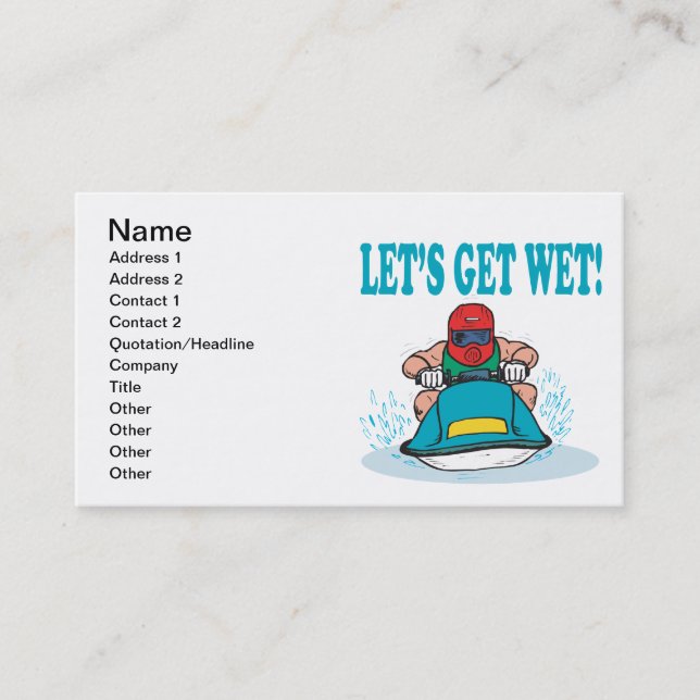 Lets Get Wet Business Card (Front)
