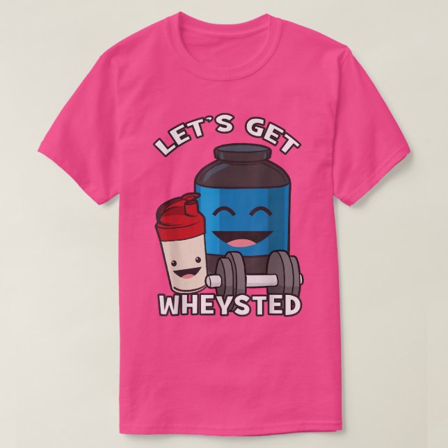 Let's Get Wheysted  Kawaii Protein Shake, Anime  F T-Shirt (Design Front)