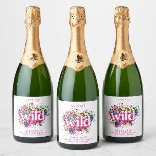 Let's Get Wild Cheetah Bachelorette Party Sparkling Wine Label