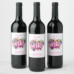 Let's Get Wild Cheetah Bachelorette Party Wine Label