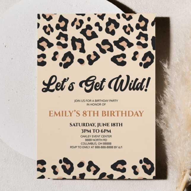 Let's Get Wild Leopard Cheetah Birthday Party Invitation (Creator Uploaded)