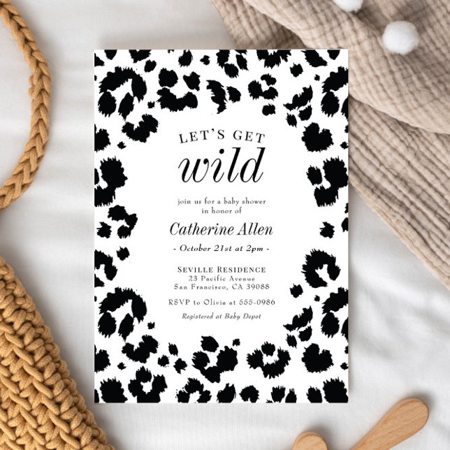 Let's Get Wild Leopard Print Baby Shower Invitation (Creator Uploaded)