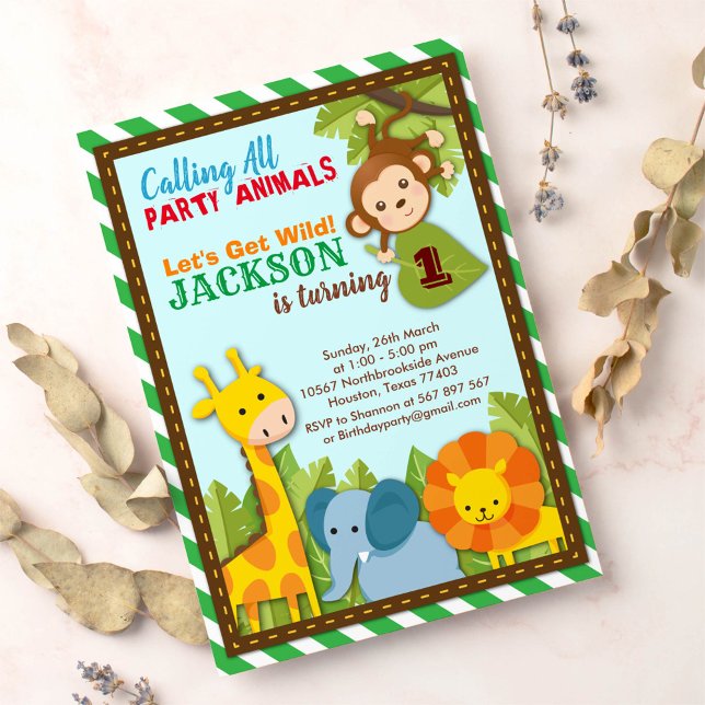 Let's get Wild Safari Adventure Birthday Invitation (Creator Uploaded)