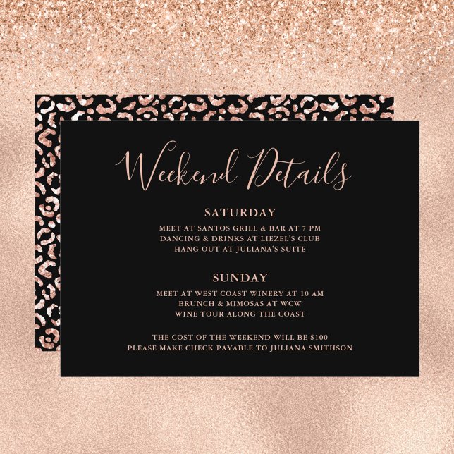 Let's Get Wild Weekend Detail Leopard Bachelorette Invitation (Creator Uploaded)