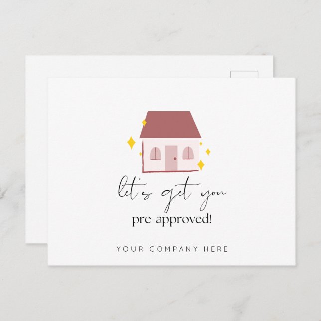 Let's Get You Pre-Approved Real Estate Marketing Postcard (Front/Back)